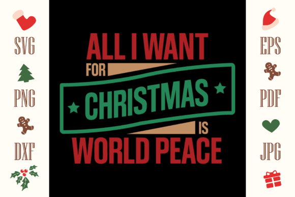 All I Want for Christmas is World Peace Embroidery