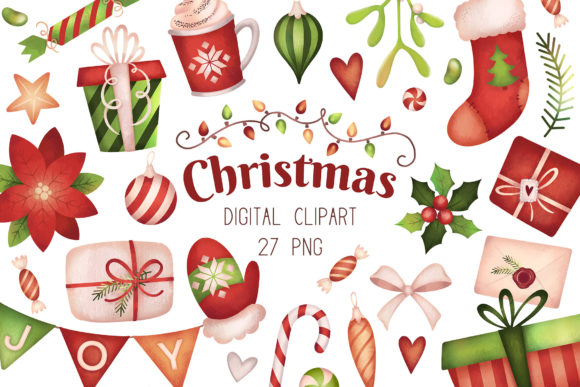 Christmas Clipart, Holiday Graphics for Creative Design Projects