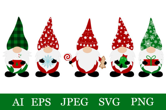Christmas Gnomes Bundle. Gnomes SVG Illustrations