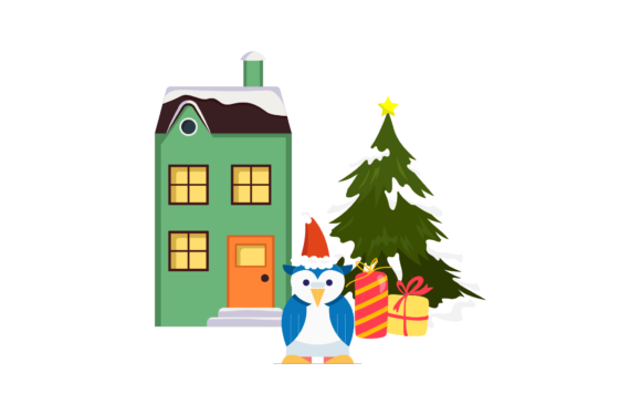 Christmas Illustration Animal Pinguin for Digital Product Creators