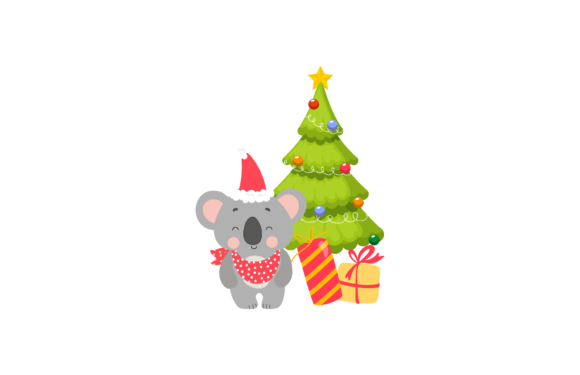 Christmas Illustration Koala Animal for Handmade Creations