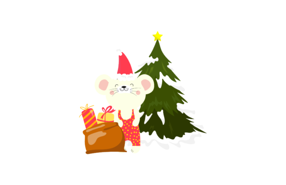 Christmas Illustration Mickey Animal for Website and Editorial Use
