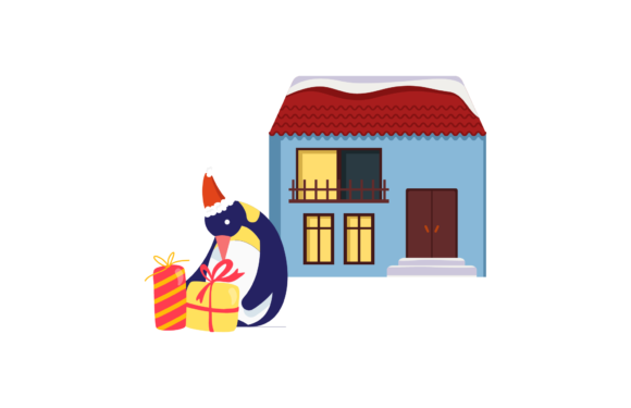 Christmas Illustration Pinguin Animal for Creative Projects