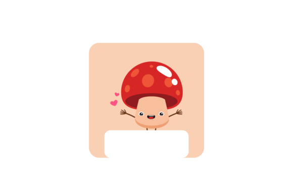 Christmas Kawaii Mushroom Stickers Svg for Illustrations