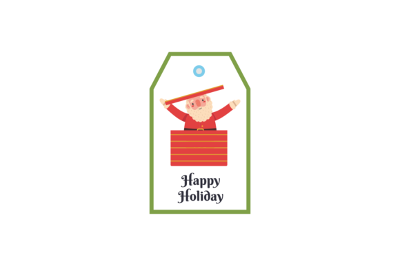 Christmas Label Tag Santa Illustrations for Digital Sellers