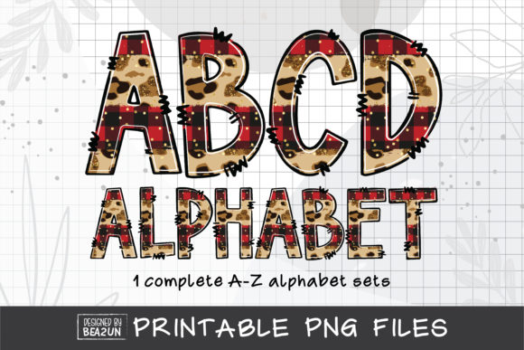 Christmas Leopard Alphabet Illustrations for Festive Design