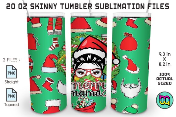 Christmas Mama Tumbler Santa Claus Mommy Illustrations