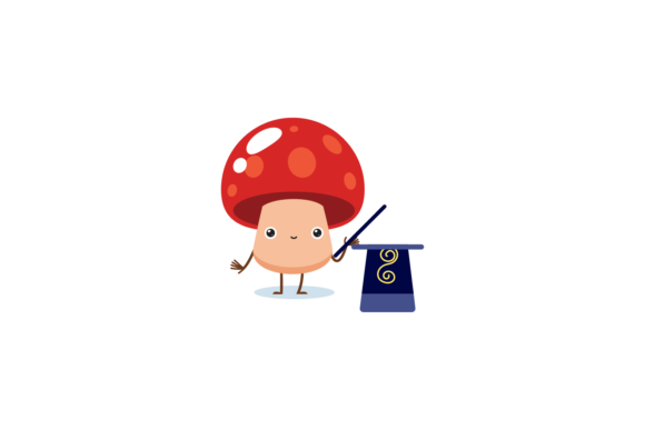 Christmas Mushroom Cartoon Svg for Illustrations