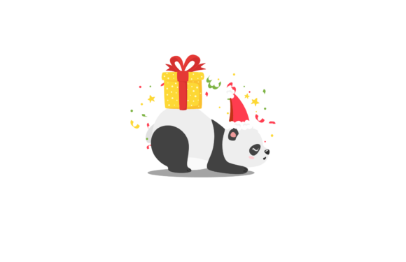 Christmas Panda Illustration for Branding and Design Projects