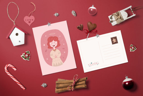 Christmas Postcard Illustration for Seasonal Design Projects