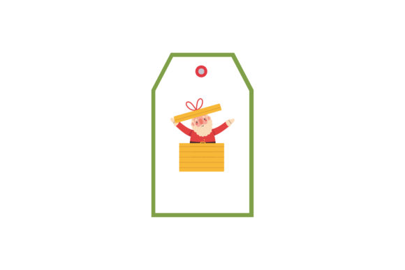 Christmas Santa Gift Label Tag Svg for Festive Illustrations
