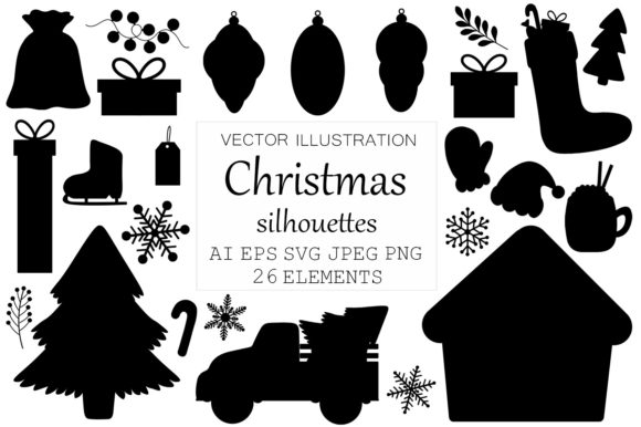 Christmas Silhouettes SVG: A Festive Illustration for Editorial and Web Design