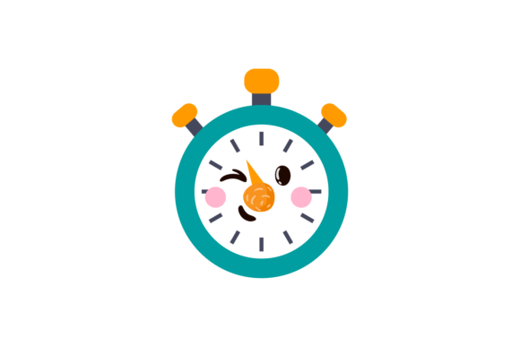Christmas Snowman Face Decoration Clock Illustrations