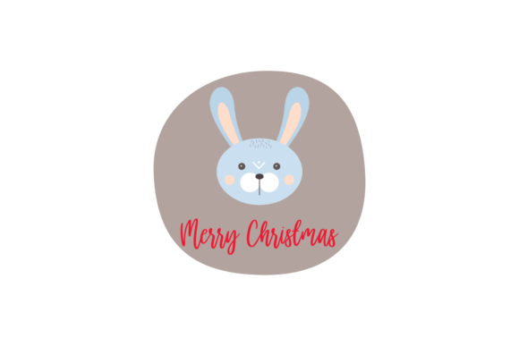 Christmas Stickers Animal Bunny Svg for Local Branding and Packaging