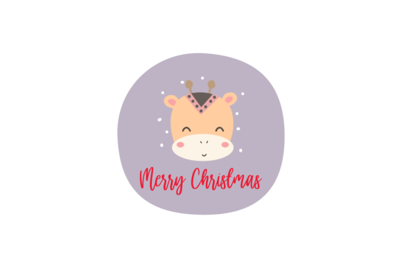 Christmas Stickers Animal Giraffe Illustrations