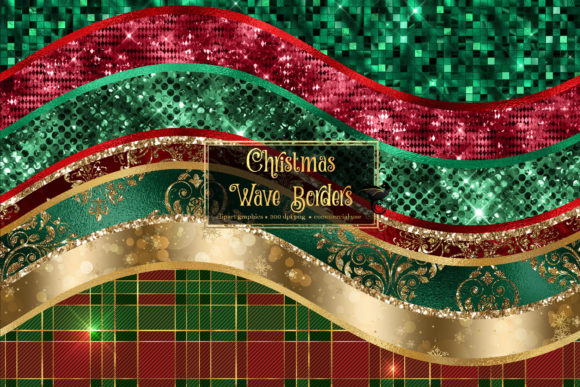 Christmas Wave Borders Illustrations for Festive Branding