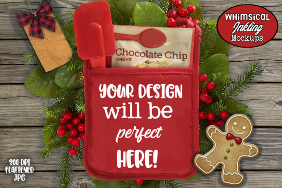 Christmas Wreath Potholder Mockup for Illustrations