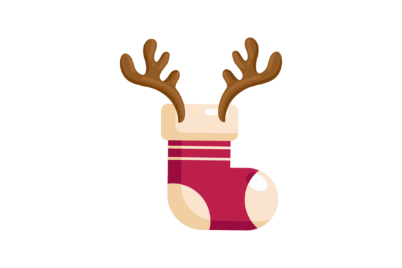 Deer Christmas Antlers Decoration Socks