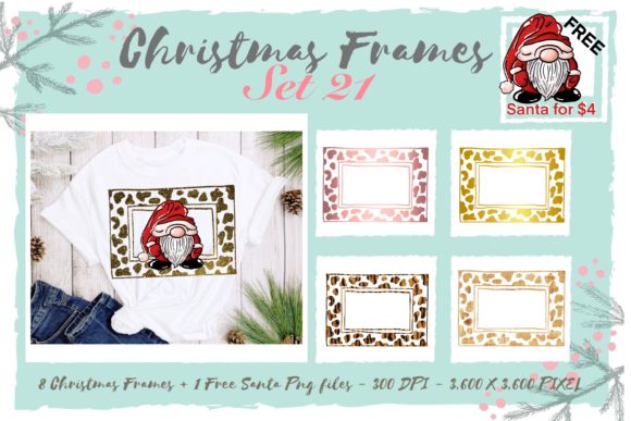 Sublimation Christmas Frames Set 21 for Blog Graphics and Website Design