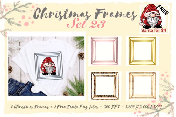 Sublimation Christmas Frames Set 23 for Editorial and Web Design