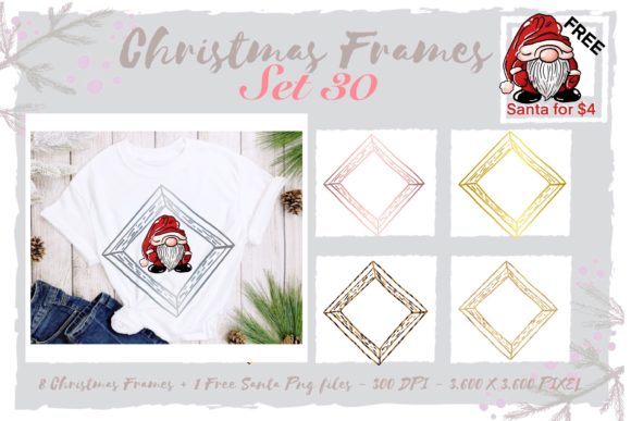 Sublimation Christmas Frames Set 30 Illustrations